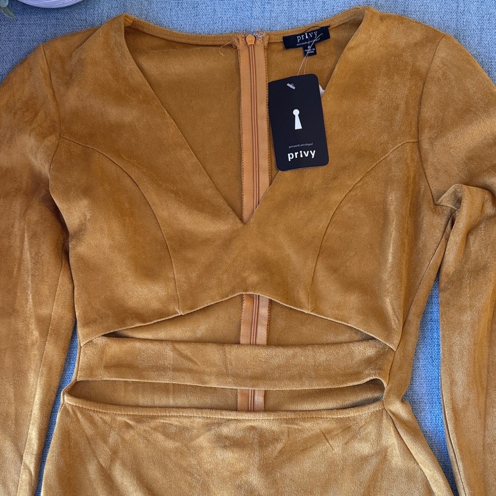 Privy Women's Camel Long Sleeve Dress